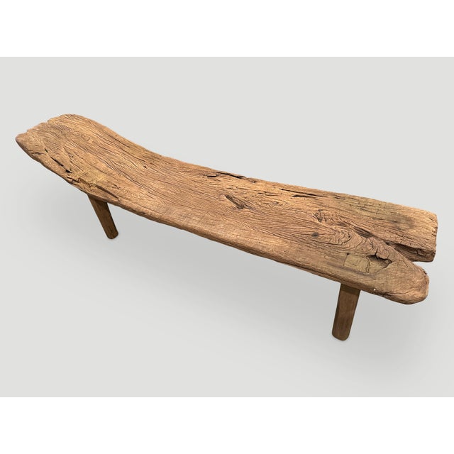 Andrianna Shamaris Impressive Teak Wood Bench or Chaise For Sale - Image 16 of 18