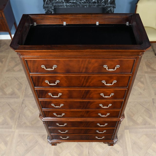 Chippendale Niagara Furniture Mahogany Chippendale Tall Chest For Sale - Image 3 of 14