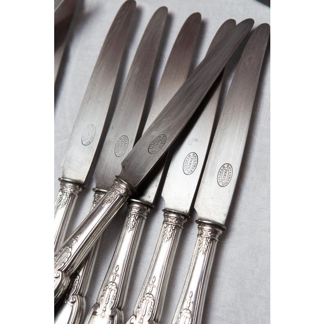 Traditional French Empire Model Table Knives from Ercuis, 1900-1915, Set of 12 For Sale - Image 3 of 8
