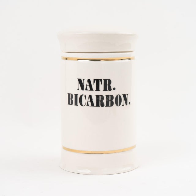 Early 21st Century Antique-Style Ceramic Apothecary Jar Set - Set of 3 For Sale - Image 5 of 11