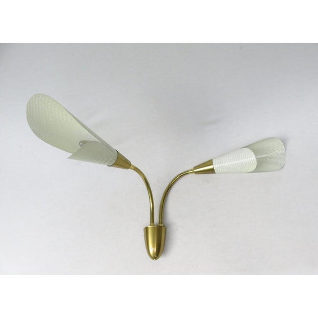 Wall Lamp in White Perforated Sheet Metal, 1950s For Sale - Image 4 of 18