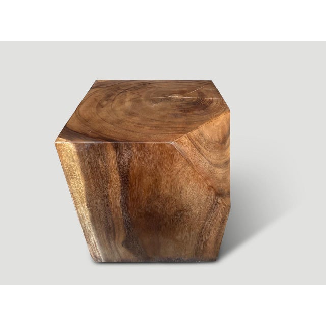 Contemporary Andrianna Shamaris Faceted Wood Side Table For Sale - Image 3 of 5