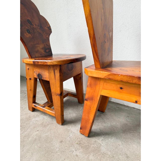 Brutalist Savoyard Pine Chairs, 1950s, Set of 2 For Sale - Image 18 of 18