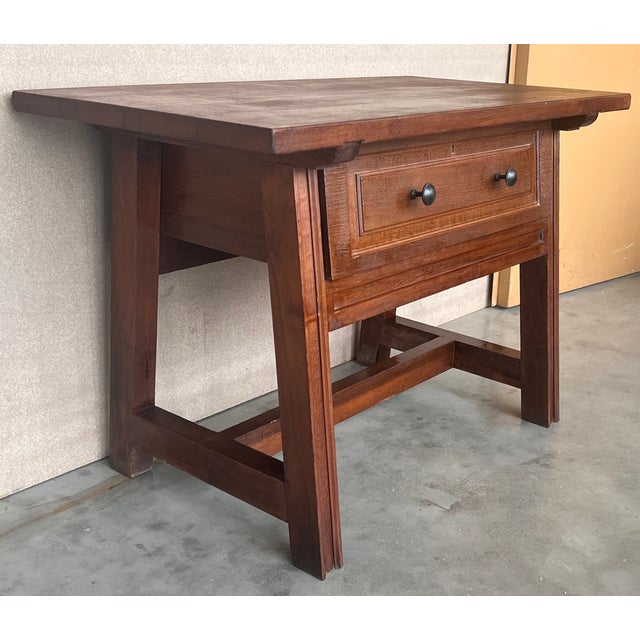 Late 19th Century Rustic Artisan Made Pyrenees Mountains Side Table End Table For Sale - Image 4 of 12