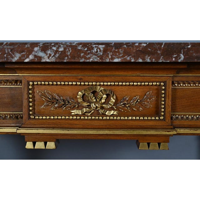 Louis XVI Style Mahogany Console Table, Late 19th Century For Sale - Image 9 of 18