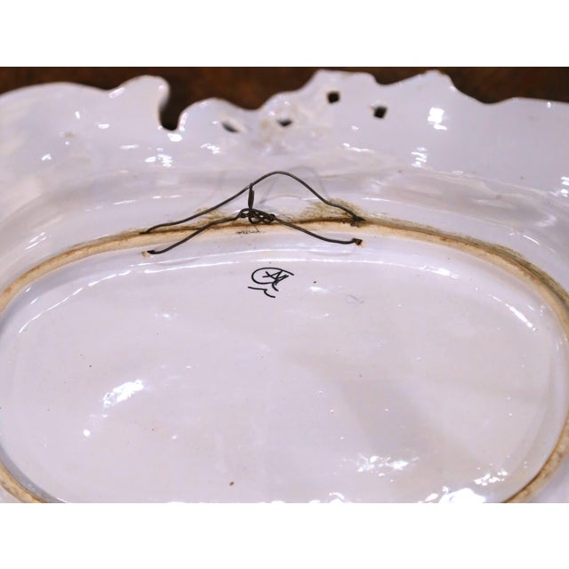 19th Century French Rouen Faience Decorative Vide-Poche Dish For Sale - Image 10 of 10