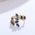 Nina Zhou Sapphire Branch Leaves Ring in 14k Yellow Gold, size 5 For Sale - Image 10 of 10