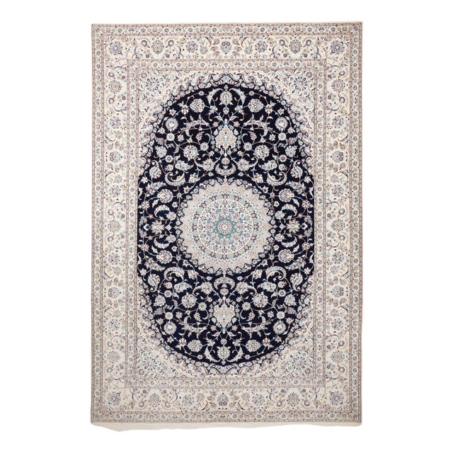 Middle Eastern Floral Pattern Hand-Knotted Rug For Sale
