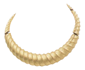 Vintage 1960s Signed Monet Goldtone Collar Necklace