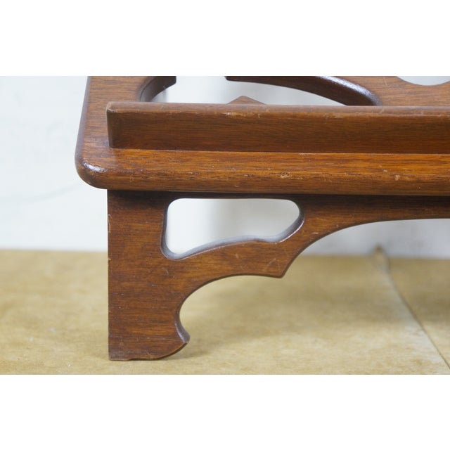Mid 20th Century Gothic Mahogany Pommy Cross Bible Book Music Stand Lectern Podium 14" For Sale - Image 4 of 13
