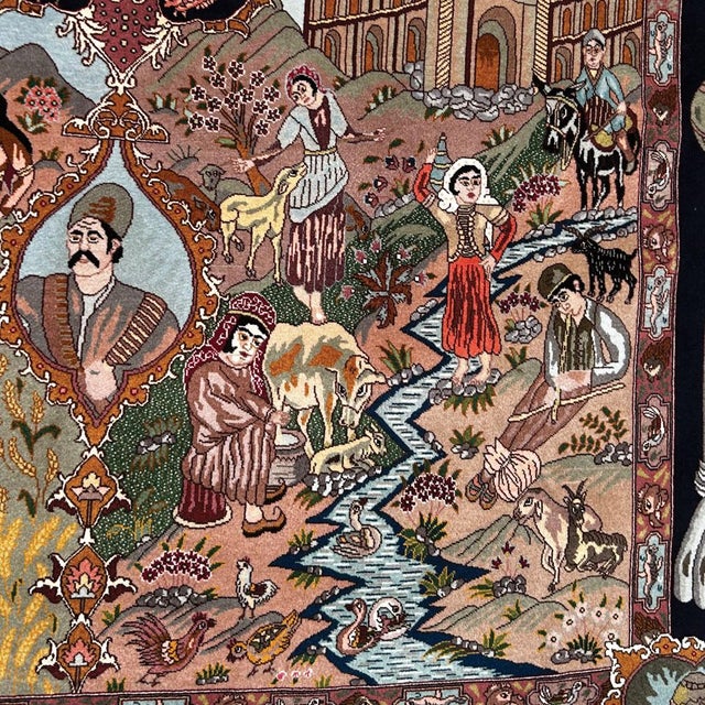 Handwoven Figurative Rug in Wool on Cotton, 1950s For Sale - Image 4 of 8