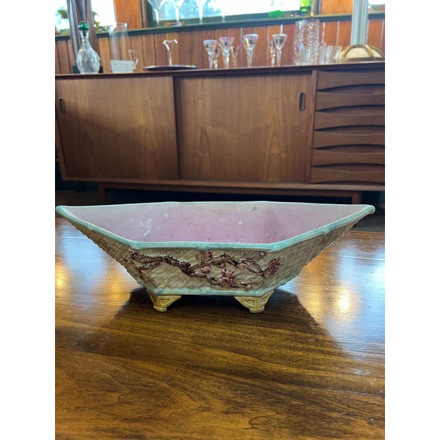 Antique Late 19th Century English Joseph Holdcroft Majolica Dogwood Basket For Sale - Image 10 of 12