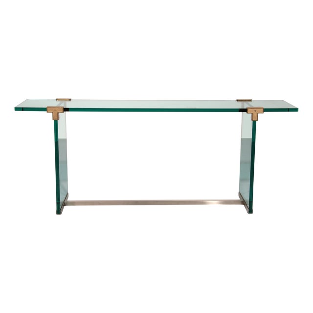 Side Table in Glass by Peter Ghyzcy, 1960 For Sale