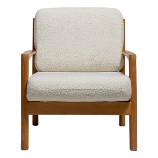 Mid 20th Century France Modern Cream Wood Armchair For Sale