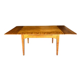 1950s Cushman Colonial Creations Draw Leaf Hard Rock Maple Dining Table For Sale