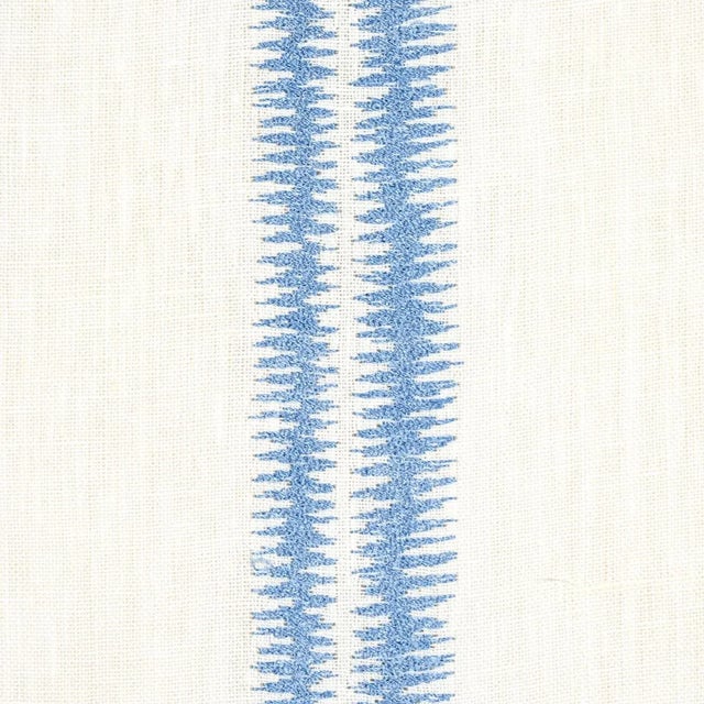 Modern Sample - Schumacher Paloma Embroidery Fabric in Chambray For Sale - Image 3 of 5