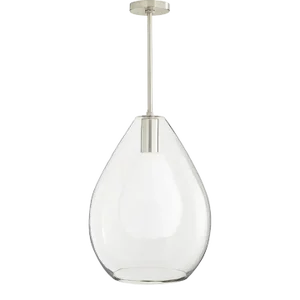 Contemporary Arteriors Brushed Nickel and Glass Nala Pendant