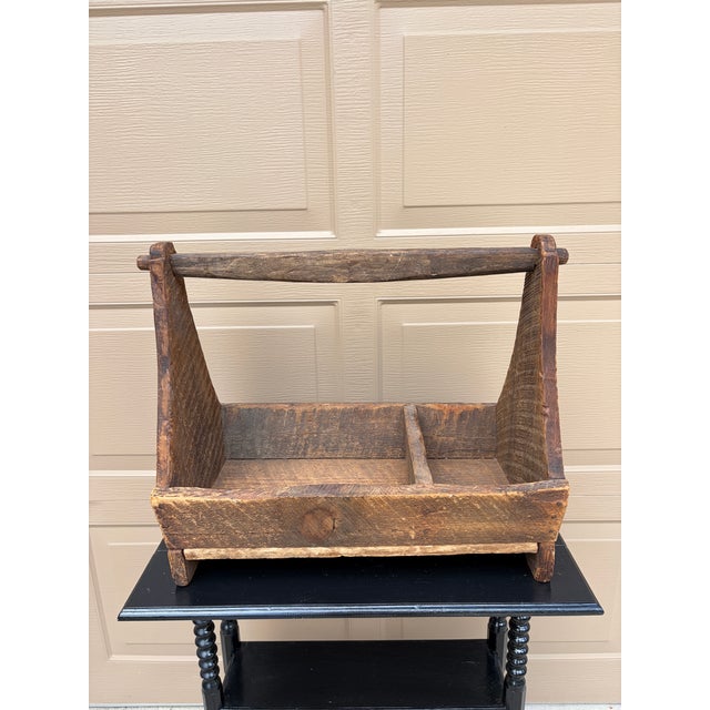 19th Century Hand Hewn Pine Garden Trug With Original Patina For Sale - Image 4 of 16