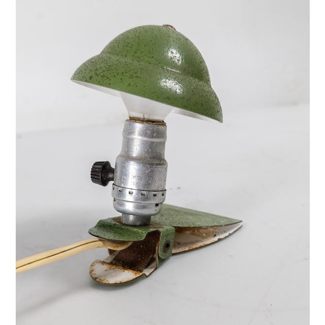 Mid-Century Modern Art Deco Style Enamel Metal Clip on Reading Light For Sale - Image 4 of 13