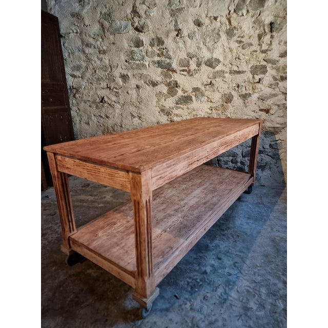 Antique French Pitch Pine Worktable, Early 20th Century For Sale - Image 16 of 18