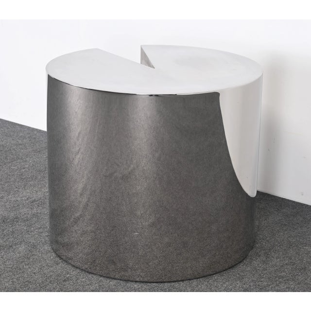 Gray Leon Rosen Pace Style Solid Stainless Steel Side Table, 1980s For Sale - Image 8 of 10