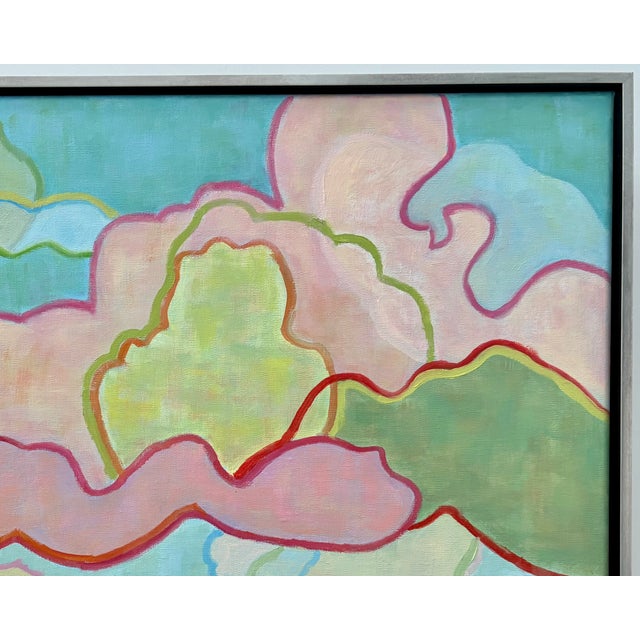 Abstract “Cloud Waltz” Framed Oil on Linen by Nancy M. Vignola For Sale - Image 3 of 7