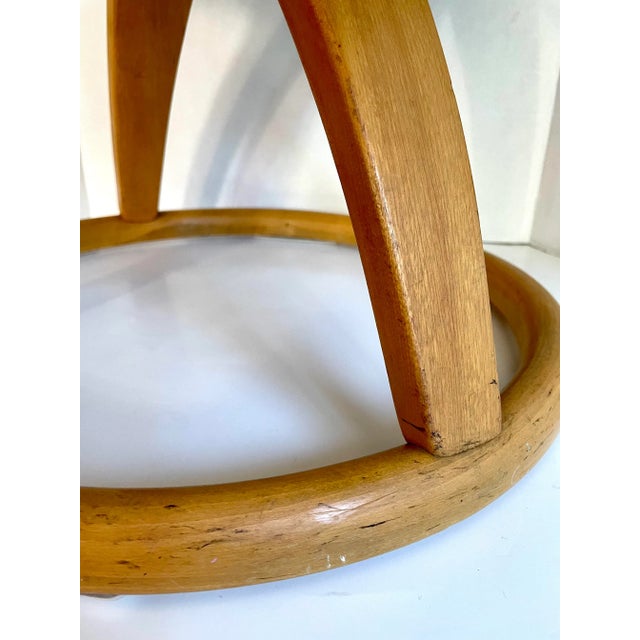Mid 20th Century Heywood-Wakefield Mid-Century Modern Flower Swivel Ottoman Footstool For Sale - Image 9 of 11