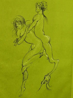 Satyr Lithograph by Leonor Fini, 1982