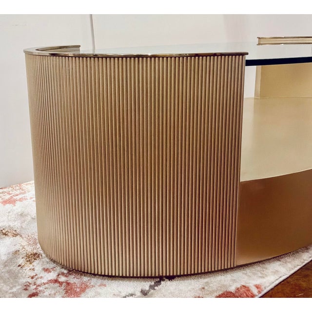 Caracole Caracole Modern Champagne Finished Love Oval Cocktail Table For Sale - Image 4 of 5