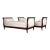 Antique French Empire Swan Neck Mahogany Daybeds W/ Cream Woven Fabric - a Pair For Sale
