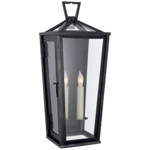 Chapman & Myers for Visual Comfort Signature Darlana Small Tall 3/4 Wall Lantern in Bronze