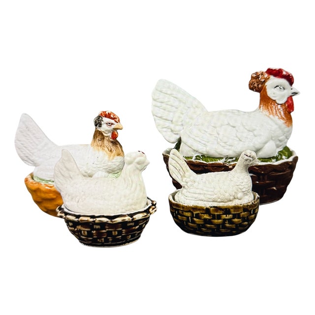 Antique Porcelain Easter Chicks, 1900, Set of 4 For Sale