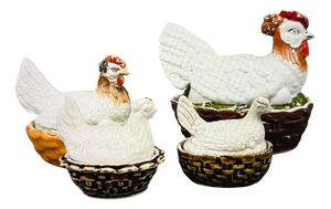 Antique Porcelain Easter Chicks, 1900, Set of 4