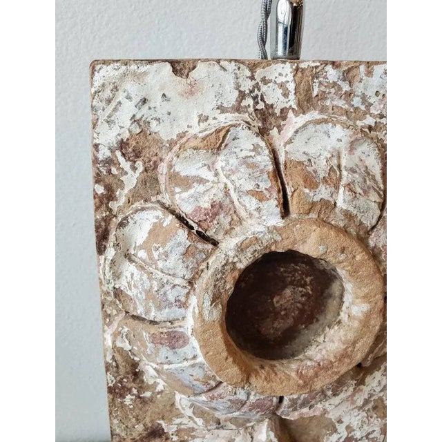 19th Century Antique Terracotta Architectural Element Mounted as Table Lamp For Sale - Image 5 of 11