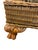 Late 20th Century Carved British Colonial Wicker Club Chair by Acacia Furniture & Two Leather Pillows For Sale - Image 4 of 12