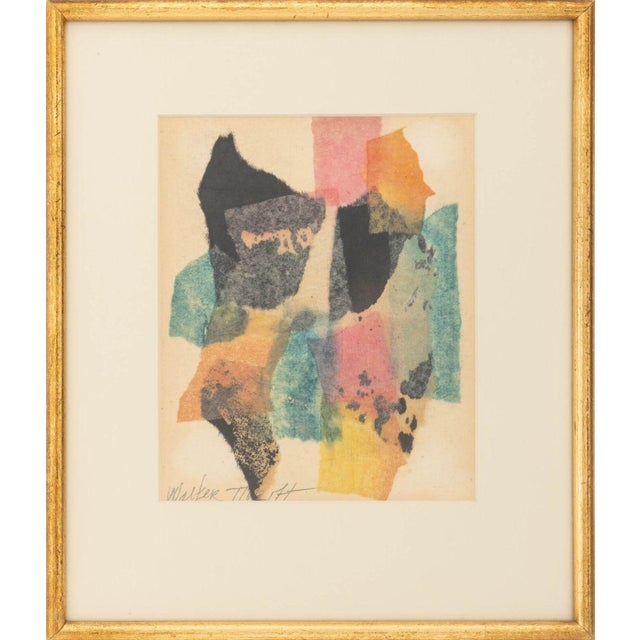 Black Walter Thrift Abstract Mixed Media Collages, Pair For Sale - Image 8 of 13