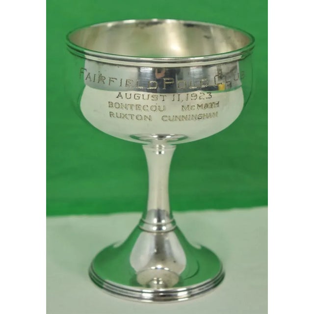 Metal "Fairfield Polo Club" Silver Plate Trophy For Sale - Image 7 of 7