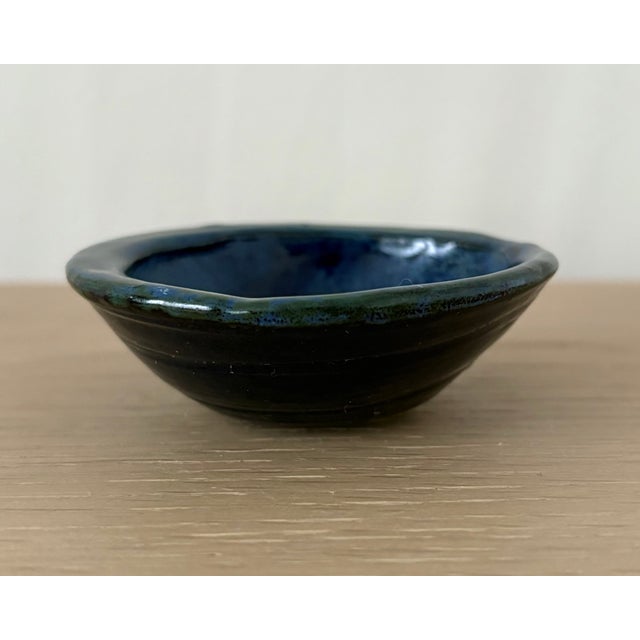 Small Blue-Green Glaze Ring Dish, Signed Aa For Sale - Image 4 of 6