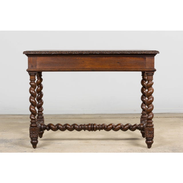 Antique French Louis XIII Style Oak Writing Table or Side Table, Late 19th Century For Sale - Image 18 of 18