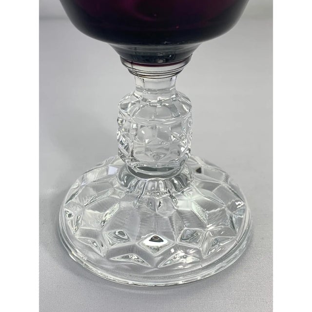 Fostoria Glass Company Vintage 1940s Fostoria American Lady Amethyst Goblets - Set of 6 For Sale - Image 4 of 4