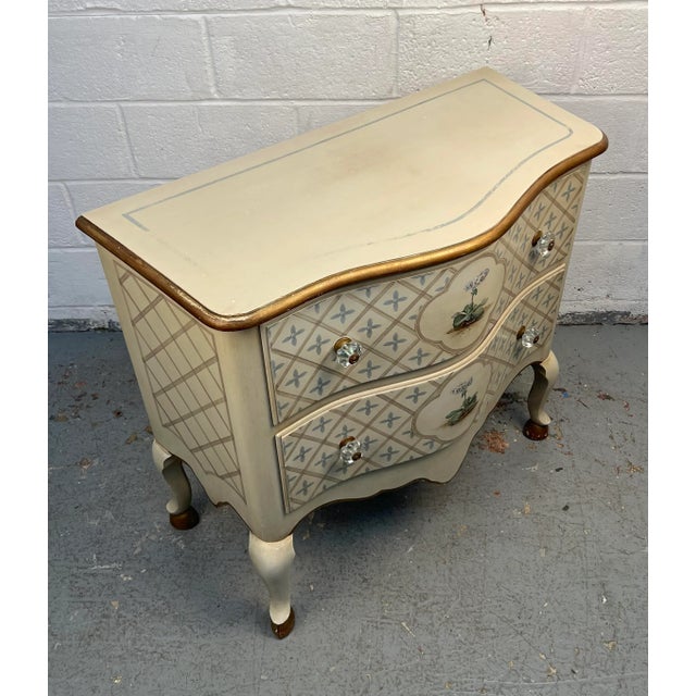 Antique Style Hand Painted Floral Rococo Dresser For Sale - Image 9 of 14