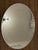 Vintage 1957 Mid-Century Venetian Art Deco Oval Wall Mirror - Frosted & Etched Floral Glass Border, Smooth Wood Backing For Sale - Image 10 of 14
