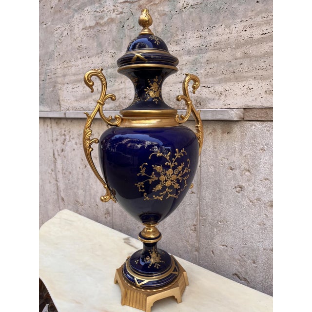 Poutish Blue Hand Decorated Ceramic, 1890s For Sale - Image 3 of 9