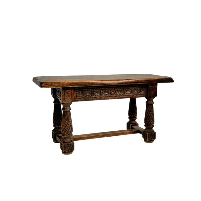 Wabi-Sabi Table with Turned Legs, 1940s For Sale - Image 11 of 11