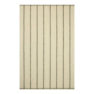 Amber Lewis x Loloi Harlan Ivory / Charcoal 9'-6" x 13'-6" Area Rug For Sale