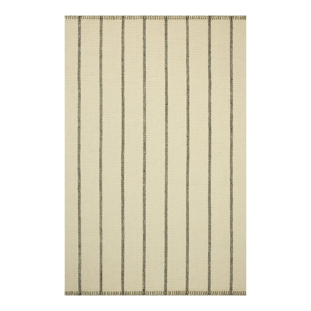 Amber Lewis x Loloi Harlan Ivory / Charcoal 9'-6" x 13'-6" Area Rug For Sale