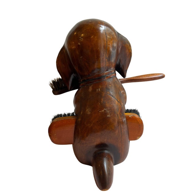 1920s Brush Holder in Carved Wood, 1920s For Sale - Image 5 of 13