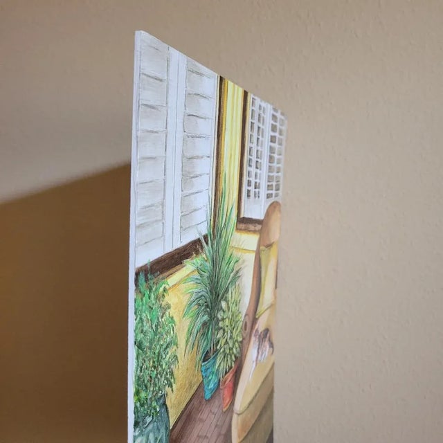 Traditional Cat Lying in the Sun on Outdoor Furniture For Sale - Image 3 of 5