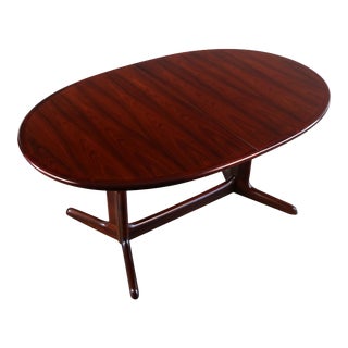 Mahogany Dining Table with Leaves by Schou Andersen for Dyrlund For Sale