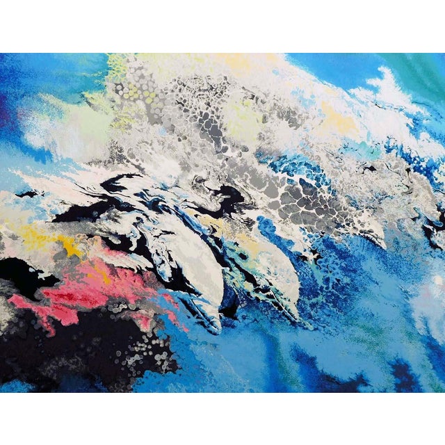 Impressionist Robert Katona "Boy on a Dolphine" Hand Signed Serigraph Art on Paper Seascape For Sale - Image 3 of 5